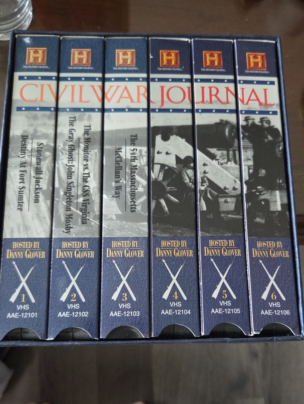 Civil War Journal Collector's Box - Navy Blue & Gold VHS Tapes